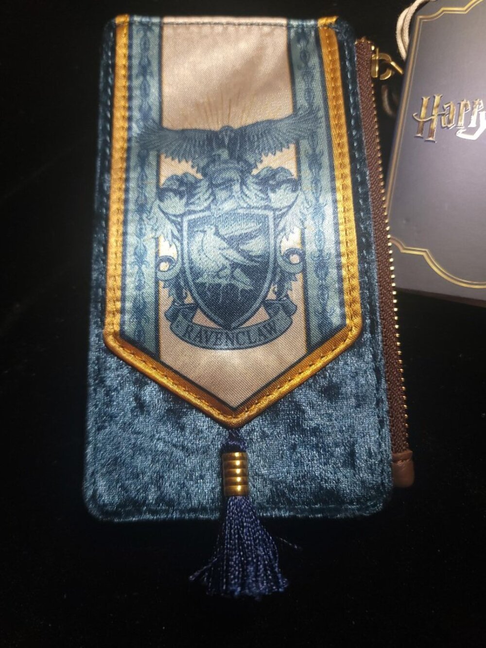 Loungefly Harry Potter Ravenclaw Velvet Card Holder Wallet NWT Blue Tassel